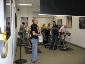 Spin Class Ron teaching a spin class